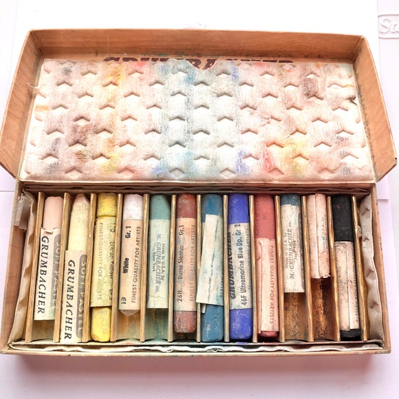 GRUMBACHER Soft Pastels Set #1 of 12 Pastels Vintage Artist’s Quality - Picture 2 of 7